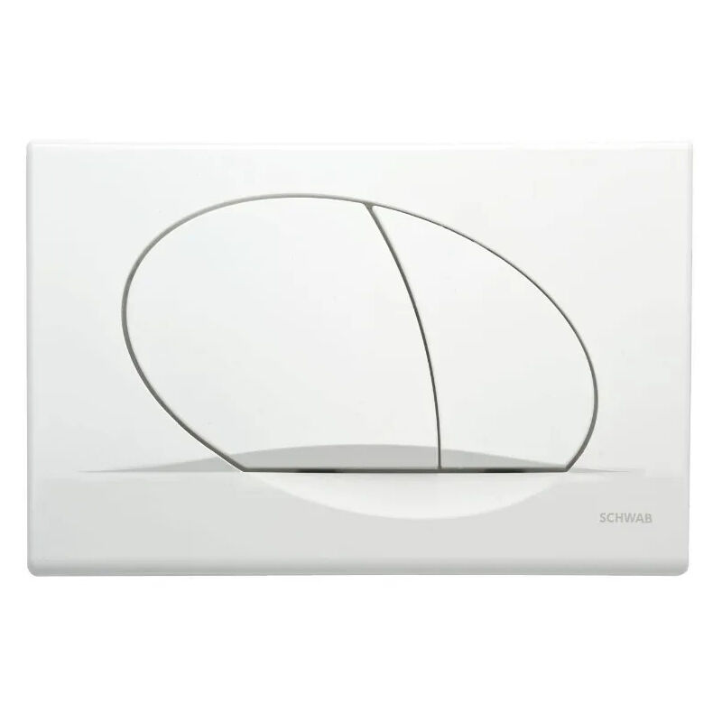 Plaque de commande wc encastré Schwab ovate duo, double volume blanche