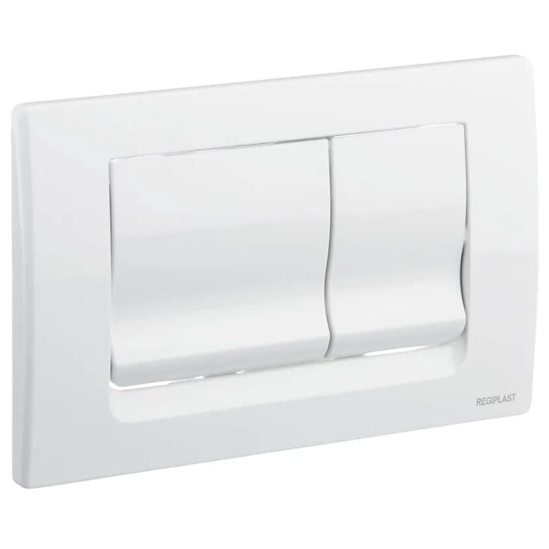 Plaque commande murale RIA double touche réservoir encastré CESAME, blanche