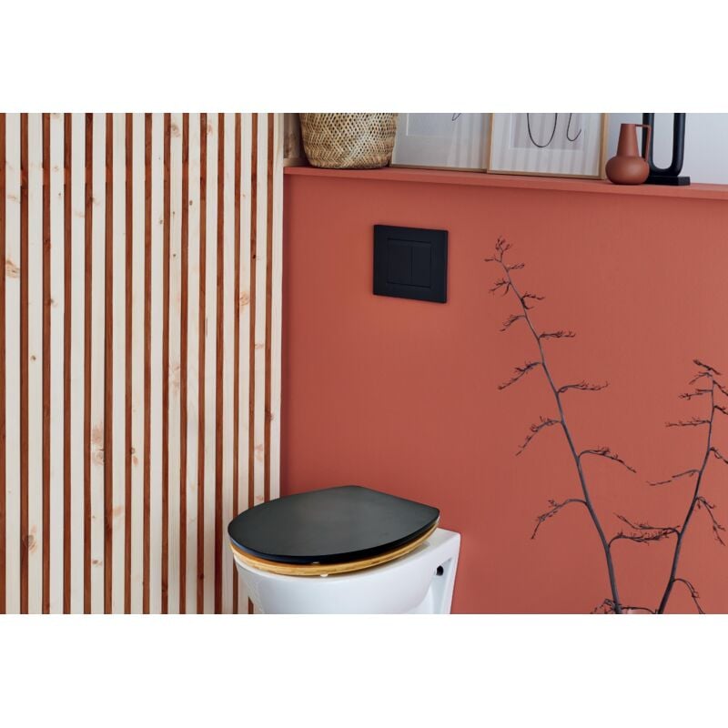 Wirquin - Plaque de commande pour wc suspendu 3/6L Square 55722890, noir