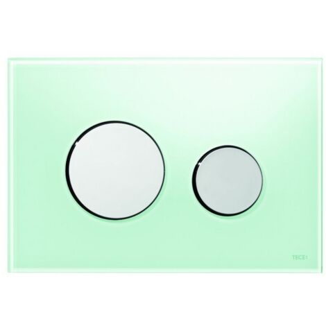 Plaque de commande pour WC TECEloop, pour système à 2 flux, couleur vert clair, finition brillante