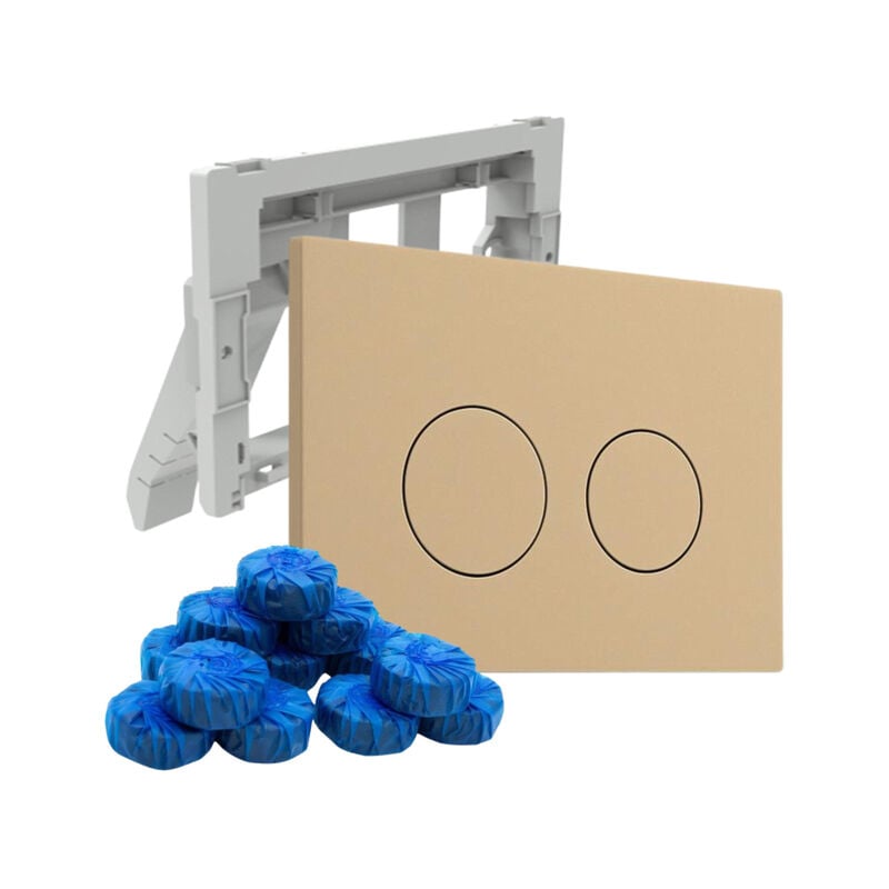 Plaque de commande Qeramiq Push avec support pour blocs de toilette - pour réservoir encastré Geberit UP320 - double chasse - boutons ronds -