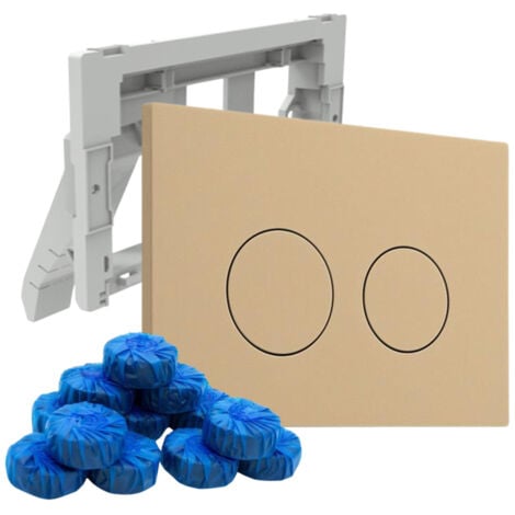 Plaque de commande QeramiQ Push avec support pour blocs de toilette - pour réservoir encastré Geberit UP320 - double chasse - boutons ronds -