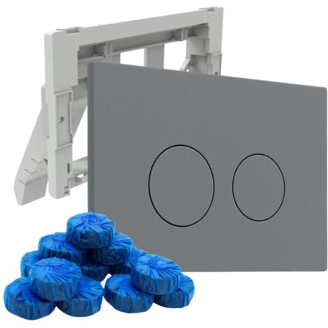 Plaque de commande QeramiQ Push avec support pour blocs de toilette - pour réservoir encastré Geberit UP320 - double chasse - boutons ronds -