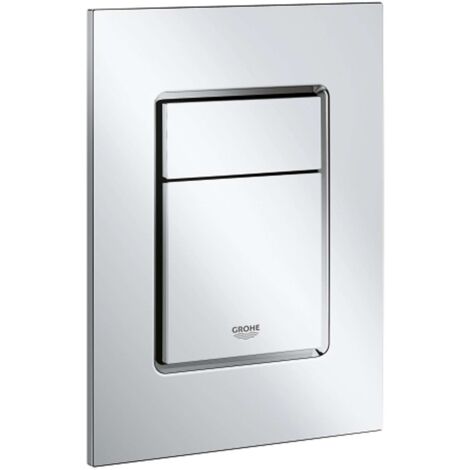 Plaque de commande WC chromée GROHE StarLight – Technologie EcoJoy pour faible consommation d'eau – Dimensions 130x172mm – 37535000