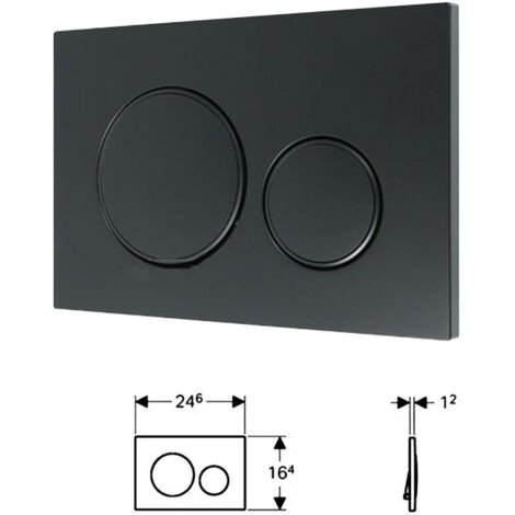 Plaque de Commande WC Compatible Sigma 20 - Duofix - Design Élégant Noir Mat 115.882.16.1