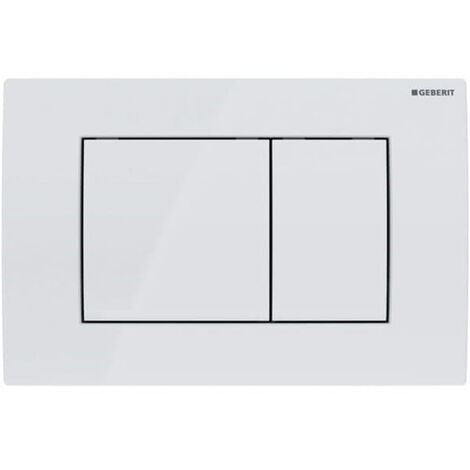Plaque de commande WC Delta30 double touche – Blanc alpin – Finition brillante – Compatible réservoir Geberit Delta
