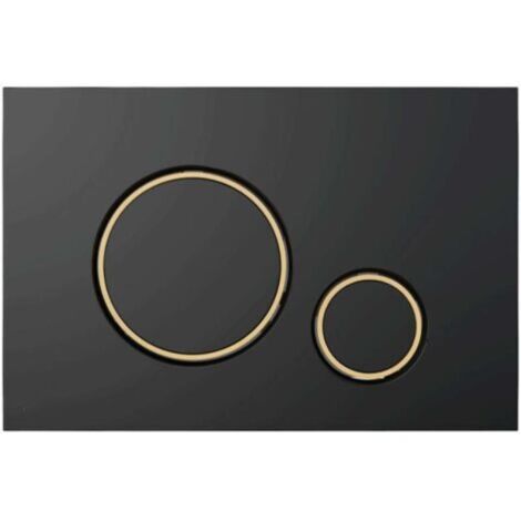 Plaque de commande WC design - M778-5 Noir mat/Doré brillant-Produit compatible
