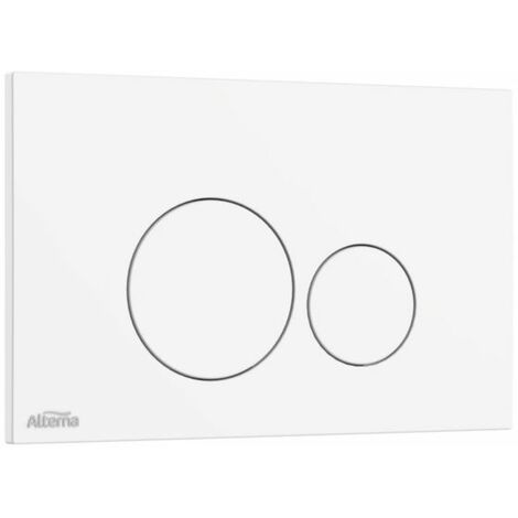 Plaque de commande WC double touche – Finition blanche – Compatible bâti-support Concerto 2 – Installation rapide et intuitive – Alterna - k5230-k-ews5