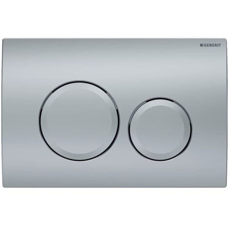 Plaque de commande WC Geberit Delta20 – chrome mat – 246 x 164 x 23 mm – pour 2 volumes de chasse – force de déclenchement < 20 N