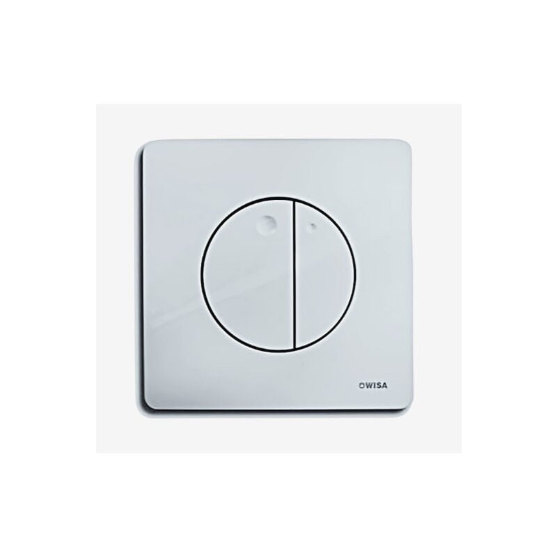 Plaque de commande WISA modèle QUADRO GAIA double volume, ABS chrome brillant.