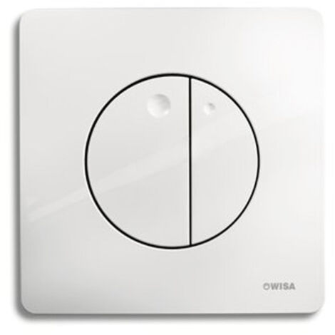 Plaque de commande WISA modèle QUADRO GAIA double volume, ABS chrome brillant.
