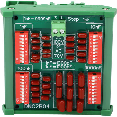 Plaque de condensateur programmable 4 chiffres 1nF, condensateur film polypropylène DC100V AC70V DNC2B04 pour rail DIN