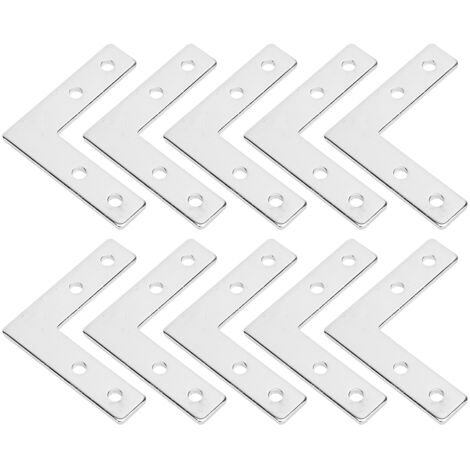 Plaque de Connexion pour Profiles Aluminium 2020 - Kit de 10 Plaques de Fixation en Angle L en Acier Carbone - Dimensions 65x16mm - Pour Cadres et Supports Industriels
