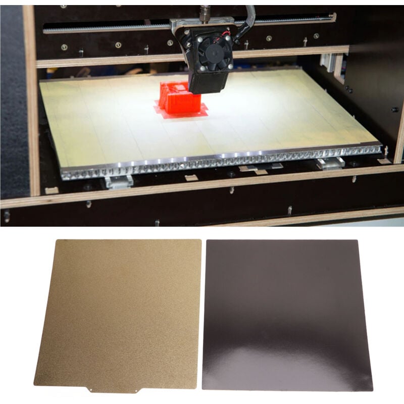Plaque de construction pour imprimante 3D 290 x 290 mm PEI double face, plaque de construction flexible en acier à ressort avec base magnétique pour