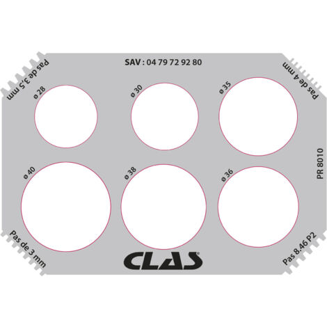 Plaque de contrôle diamètre et filetage pour arbre équilibreuses à roues - PR 8010 - CLAS Equipements
