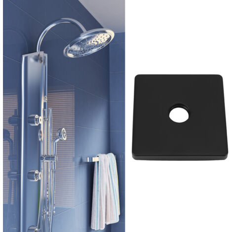 Plaque de Couverture Bras de Douche Universal Square - Extra Large Stainless Steel 304 Noir - Décoratif pour Salle de Bain