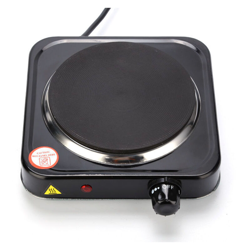 Plaque de cuisson 1000 W, Noir Plaque de cuisine idéale pour logement étudiant, dans le jardin ou au camping