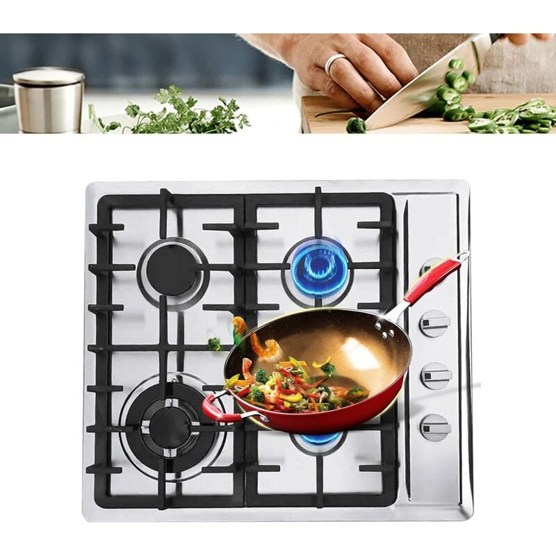 Plaque de cuisson à gaz encastrable 4 flammes en acier inoxydable Cuisinière à gaz autonome pour gaz naturel et propane