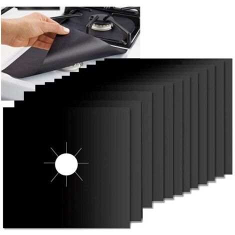 Plaque de Cuisson à Gaz - Universel - Tapis Anti-adhésif en Téflon - 27x27 cm - Réutilisable - Facile à Nettoyer