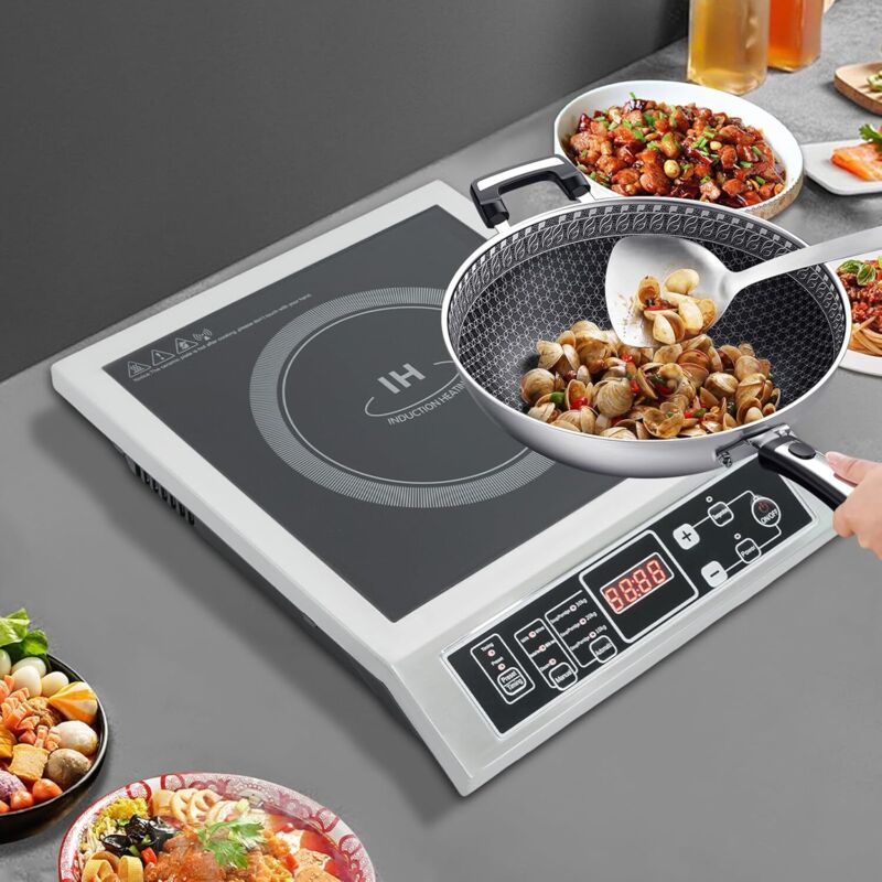 Plaque de cuisson à induction, 1 plaque de 3500 W, plaque de cuisson de 30 cm, plaque à induction portable, 10 niveaux de chauffage, efficacité APF à