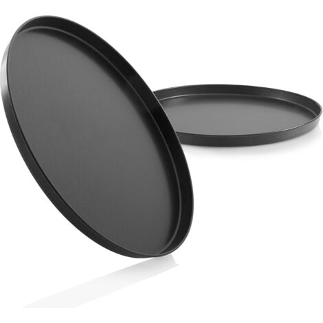 Plaque de cuisson à pizza ronde - Ensemble de 2 moules - 10,5 pouces - Antiadhésif - pour four