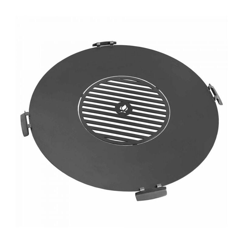 Plaque en fonte pour braséro, avec grille de 46cm, poignées soudées Cookking 222387