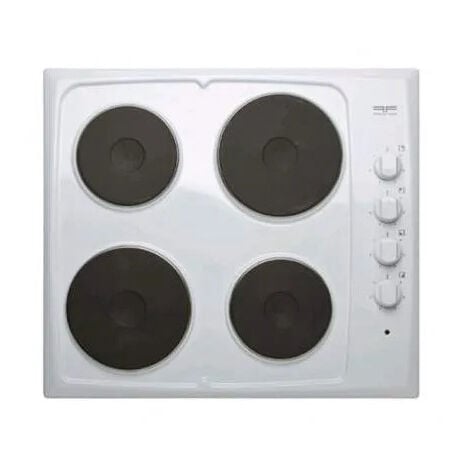 Plaque de cuisson électrique, 4 feux, blanche, 580x510 mm