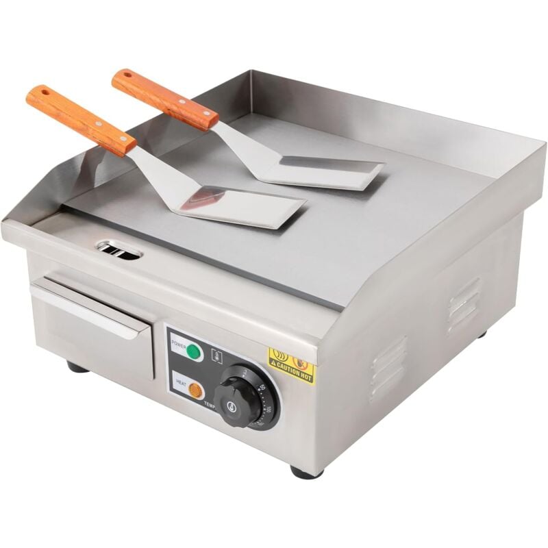 Gojoy - Plaque de cuisson électrique Countertop Griddle, Plaque de cuisson en acier inoxydable GastroGrill Plate Electric Plancha Grill pour Barbecue