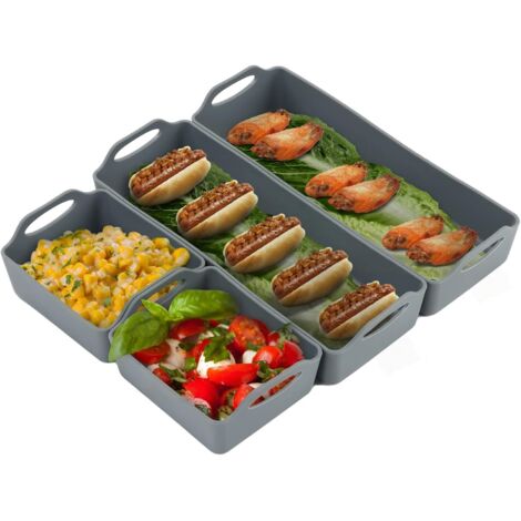 Plaque De Cuisson En Silicone - Séparateurs Pour Plaque À Pâtisserie - Résistant Au Four Et À L'Air Fryer Jusqu'à 240 °C - Poignées Antichaleur - Lot Réutilisable De 3 Pièces