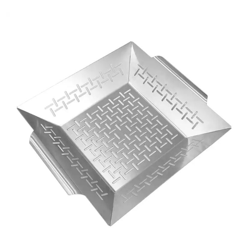 Plaque de cuisson extérieure en acier inoxydable, plaque carrée, outil de barbecue, 33,8 28,5 6,8 cm