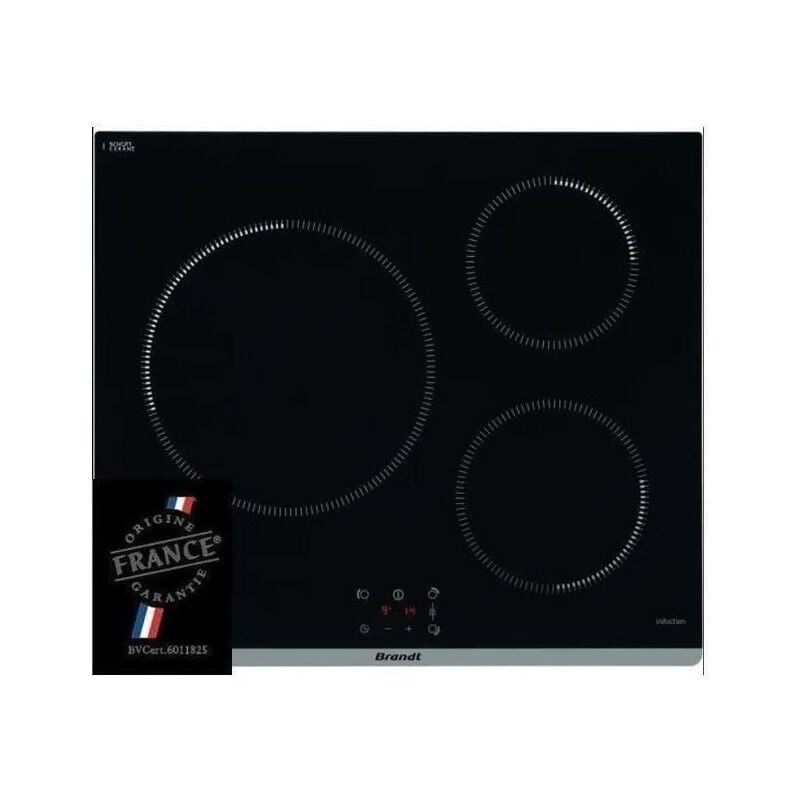 Plaque de cuisson induction Brandt 3 zones - L60 cm - TI364B - 7200 w - Noir