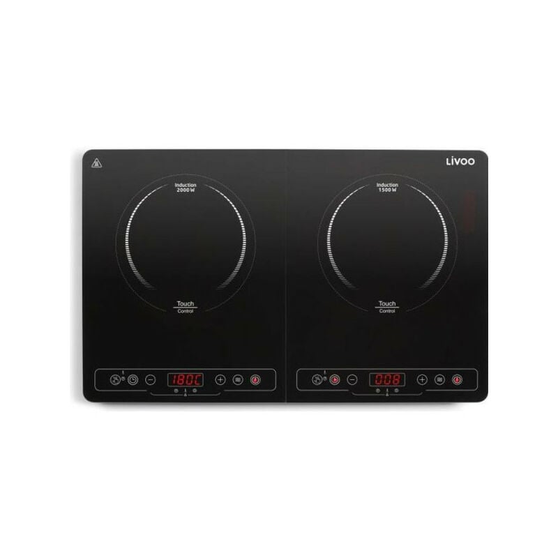 Plaque de Cuisson - Mobile Electrique Plaque a induction Double Livoo DOC236 - 22cm - de 60° a 240° - Noir