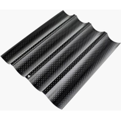 Plaque de Cuisson Moule à 4 Baguettes Anti-Adhésif de Cuisson Pain Plaque à Pain Couleur Aleatoir