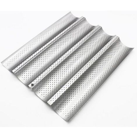 Plaque de cuisson - Non spécifié - Moule pour 4 baguettes - Métal - 38 x 33 x 2.4 cm - Anti-adhésive