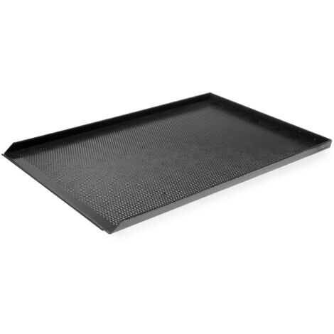 Plaque de cuisson perforée, 60x40cm, 3 bords en téflon - Hendi 808221