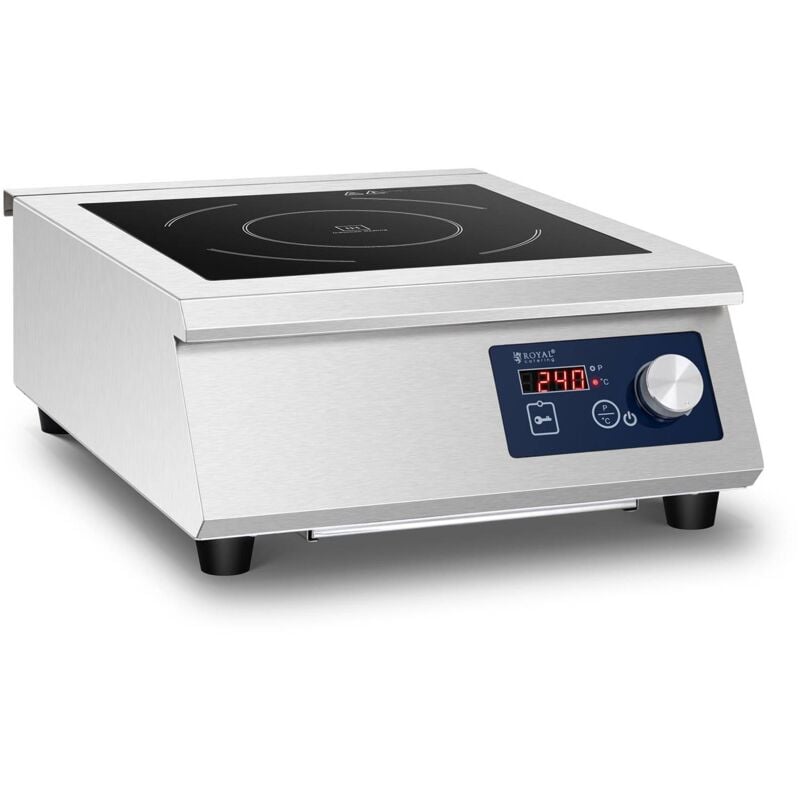 Royal Catering - Plaque de Cuisson Posable à Induction Vitrocéramique Minuterie 240°C ø33cm 5000w