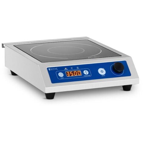 Plaque de Cuisson Posable À Induction Vitrocéramique Minuterie Foyer ø22cm 3500w - Blanc
