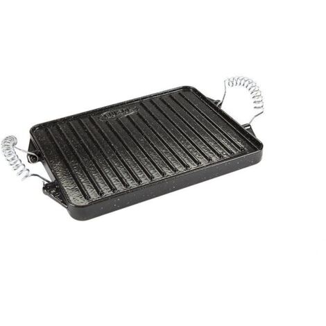 Plaque de cuisson rectangulaire en fonte émaillée 21 x 27 cm.