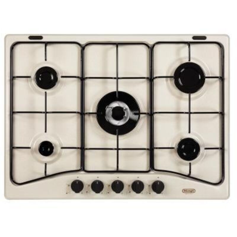 Table de cuisson à gaz encastrable 5 brûleurs DeLonghi SF 57 AVT Black Sand