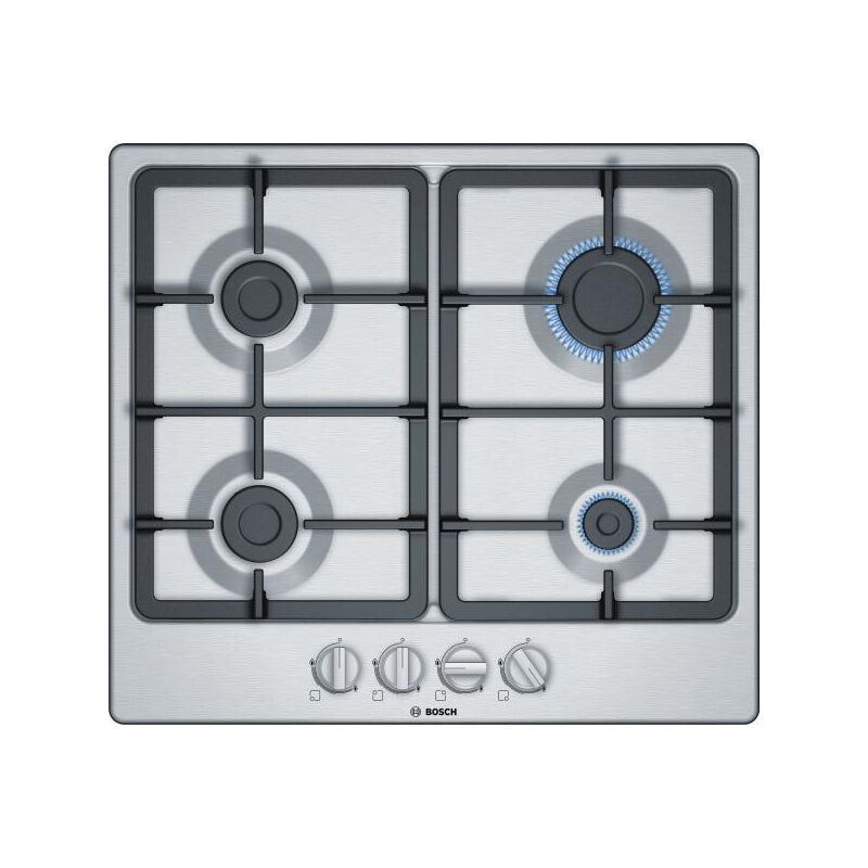 Bosch - Plaque de Cuisson - Table a gaz PGP6B5B90 - - 4 brûleurs - 7500W - L58,2cm x P52cm - Acier Inox