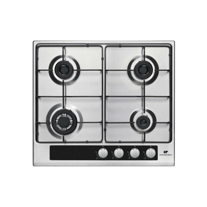 Continental Edison - Plaque de Cuisson - Table a gaz Table 4 foyers gaz dont 1 triple couronne inox Continental Edison - Plaque de Cuisson - Table a gaz Table 4 foyers gaz dont 1 triple couronne inox