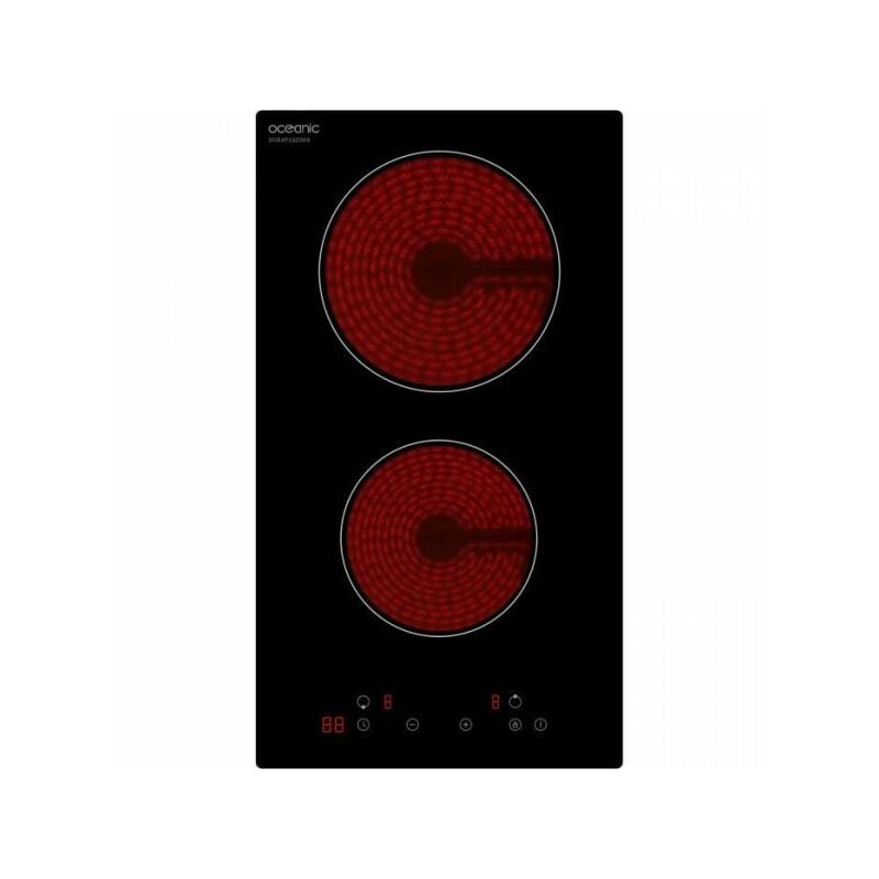 Plaque de Cuisson - Vitroceramique OCEANIC - 2 foyers - 2900W - commandes sensitives