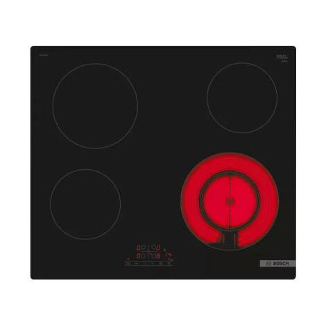 Plaque de Cuisson - Vitroceramique Table vitro 60cm BOSCH - PKF611BB8E - Commande a l'avant - Sans cadre - Zone double - Noir