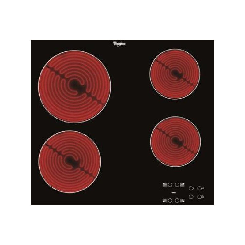 Plaque de Cuisson - Vitroceramique WHIRLPOOL AKT8090NE - 4 zones - 6200W - L58 x P51cm - Noir