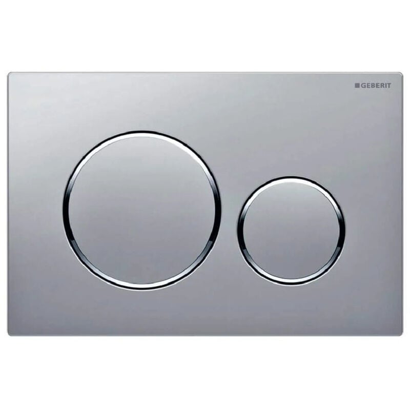 Plaque de commande wc Geberit Sigma20 double touche, chromée mat laqué / chromée brillant.