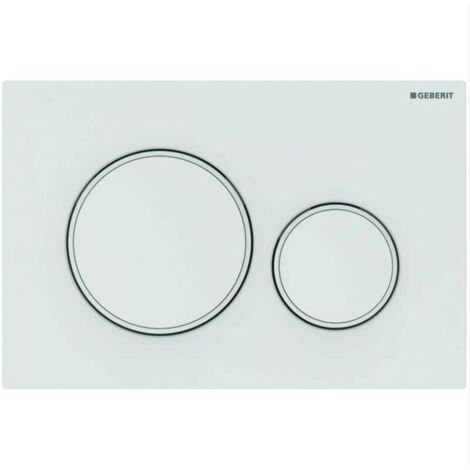 Plaque de déclenchement WC Sigma20 2 touches – Finition blanc mat – Dimensions 246 x 164 x 12 mm – Commande facile depuis la façade