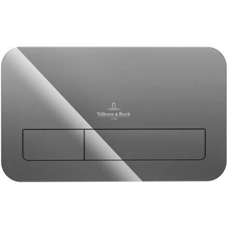 Plaque de déclenchement WC VILLEROY ET BOCH ViConnect 200G en verre Glossy Grey