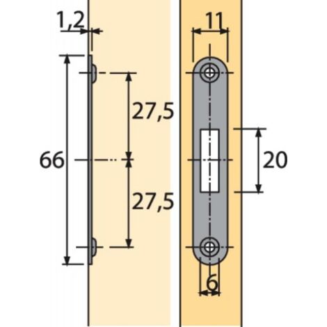 Plaque de fermeture type 6195 - Prestige 2000 pour cylindre interchangeable Z23 Ø18 - LEHMANN