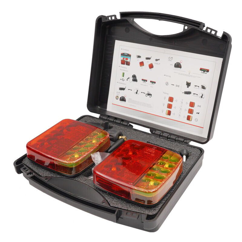 Aiperq - Plaque de feux sans fil pour remorque, kit éclairage arrière remorque magnétique feu led wifi,rechargeable led feux arrière remorque sans