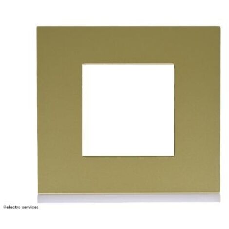 Plaque de finition 1 poste 2 modules couleur champagne série Gallery HAGER